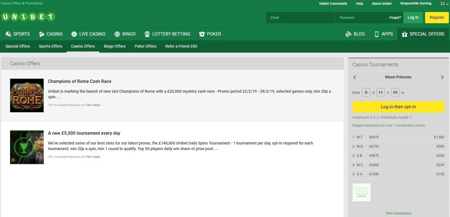 Unibet Casino online