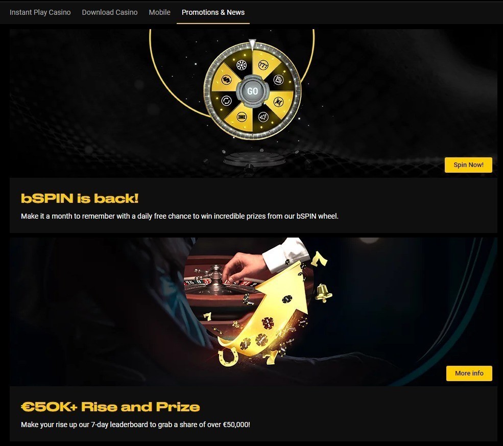 Bonuses at Bwin casino