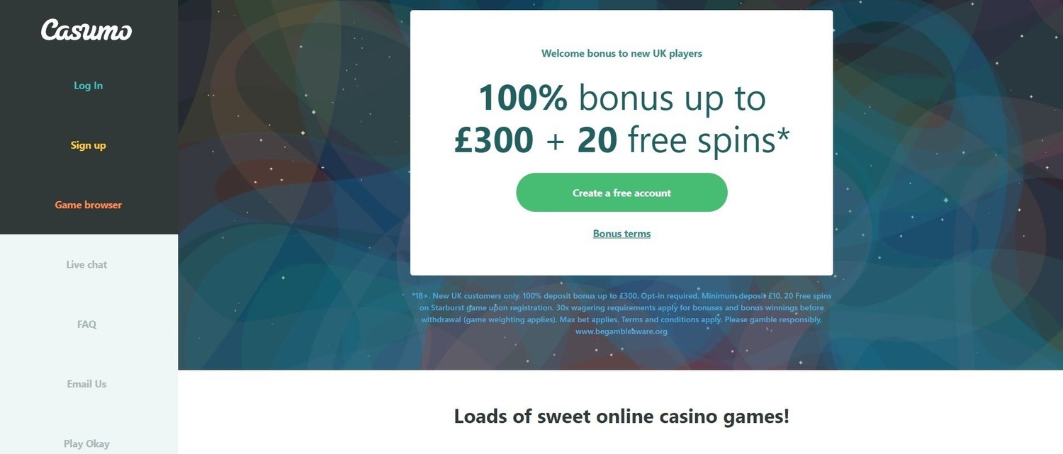 Casumo welcome bonuses
